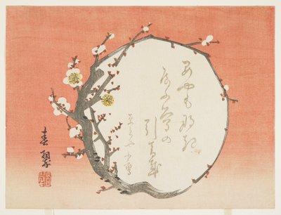 Circular Branch of a Flowering Plum, c.1854-59 by Shunsui